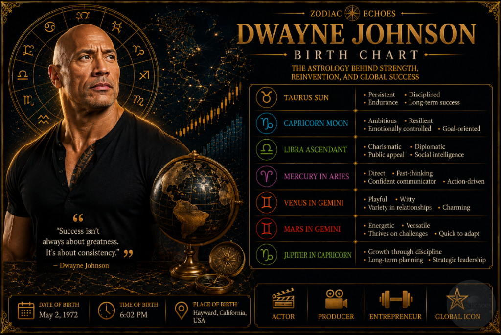 Dwayne Johnson Birth Chart: The Astrology Behind Strength, Reinvention, and Relentless Success