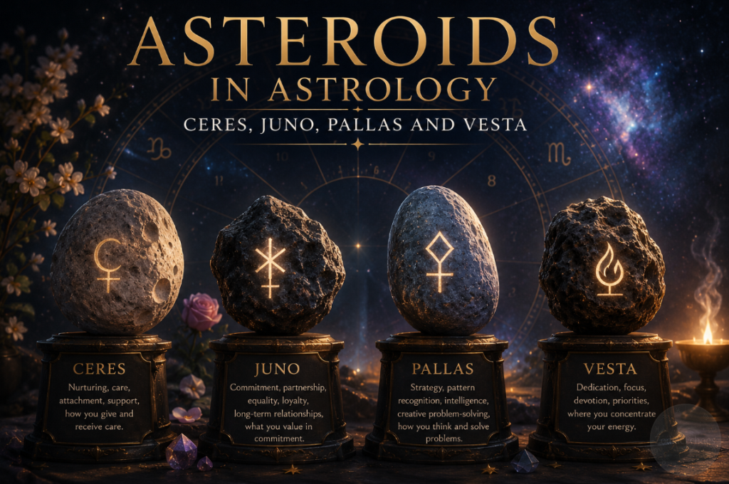 Asteroids in Astrology Explained: Ceres, Juno, Pallas and Vesta