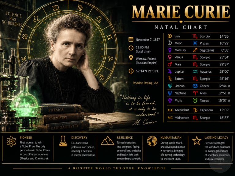 Marie Curie Birth Chart: The Astrology Behind a Mind That Changed Science