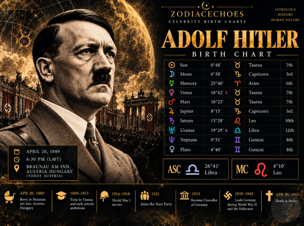 Adolf Hitler Birth Chart: The Dark Side of Power, Obsession, and Control