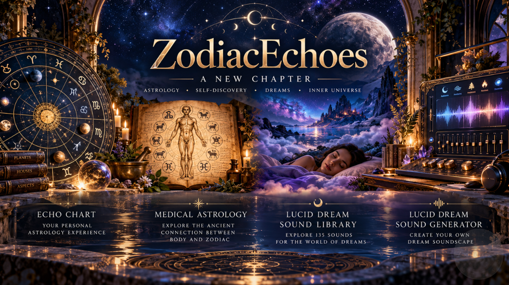Discover the New ZodiacEchoes: Personalized Astrology, Medical Astrology, and Lucid Dream Experiences